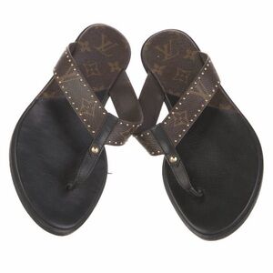 Louis Vuitton Monogram Black and Brown Sandals